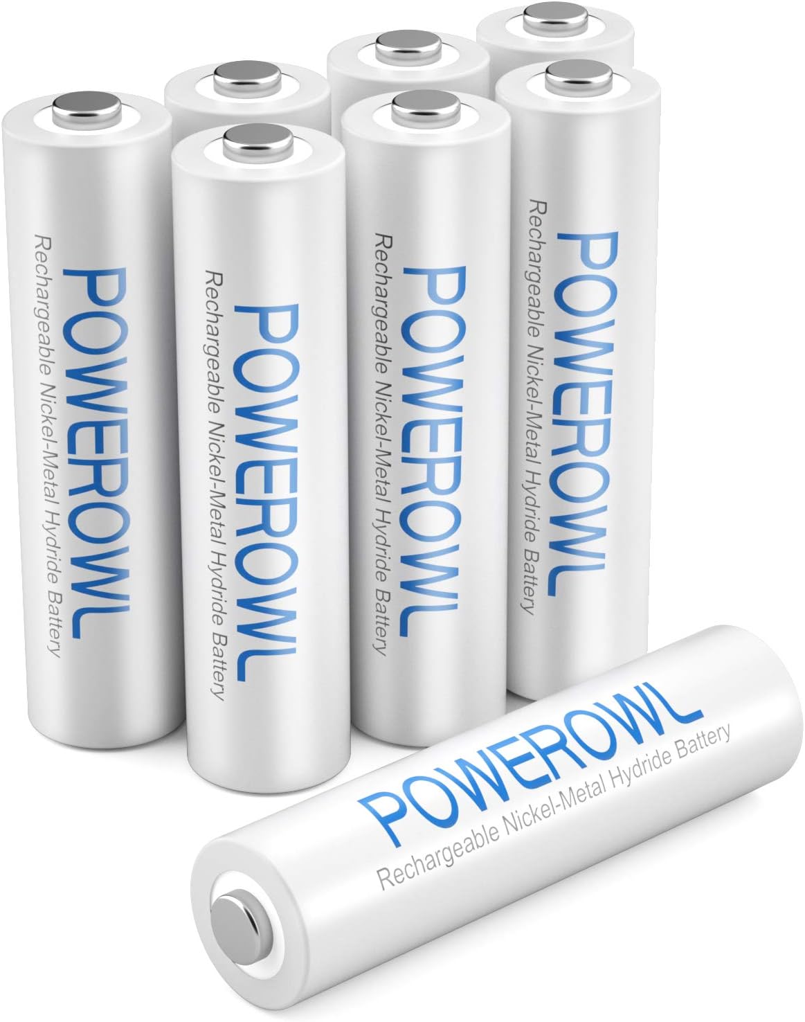 Powerowl Rechargeable AAA Batteries 1000 mAh 1.2v NiMH 8 Pack High Capacity Triple a Batteries