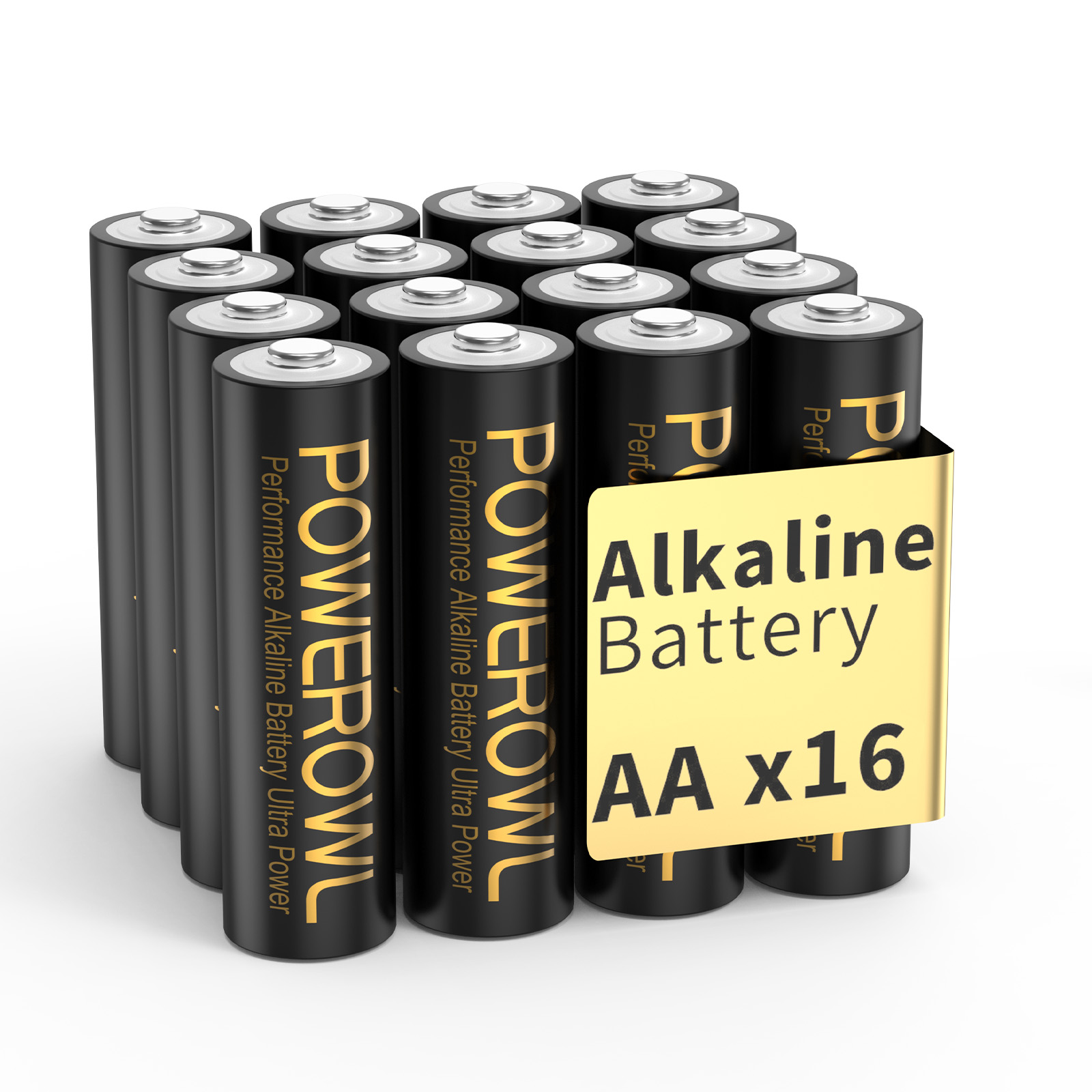 POWEROWL AA Batteries Alkaline 1.5v 16 Pack, High Capacity Long Lasting Double A Battery, 10 Year Shelf Life