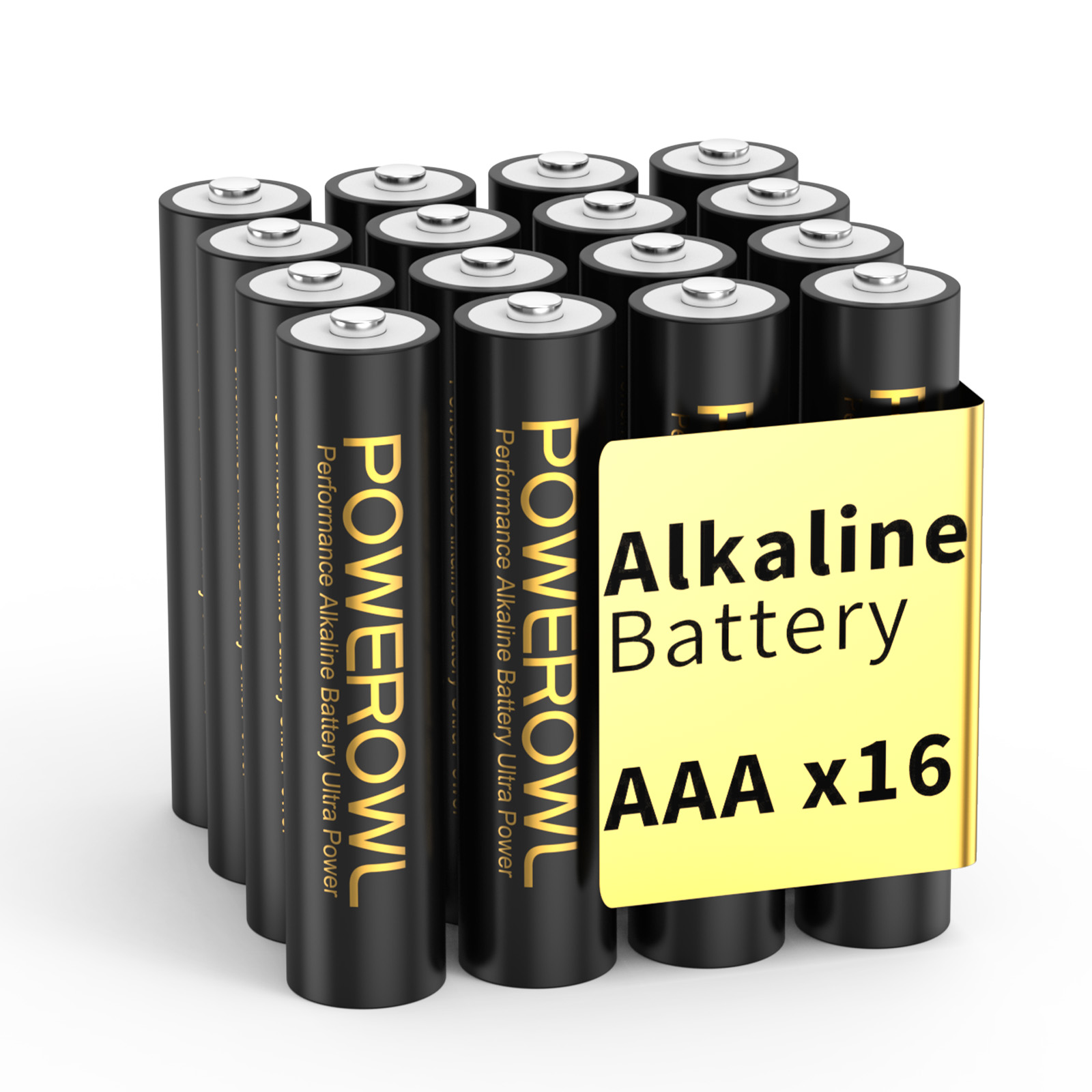 POWEROWL AAA Batteries Alkaline 1.5v 16 Pack, High Capacity Long Lasting Triple A Battery, 10 Year Shelf Life