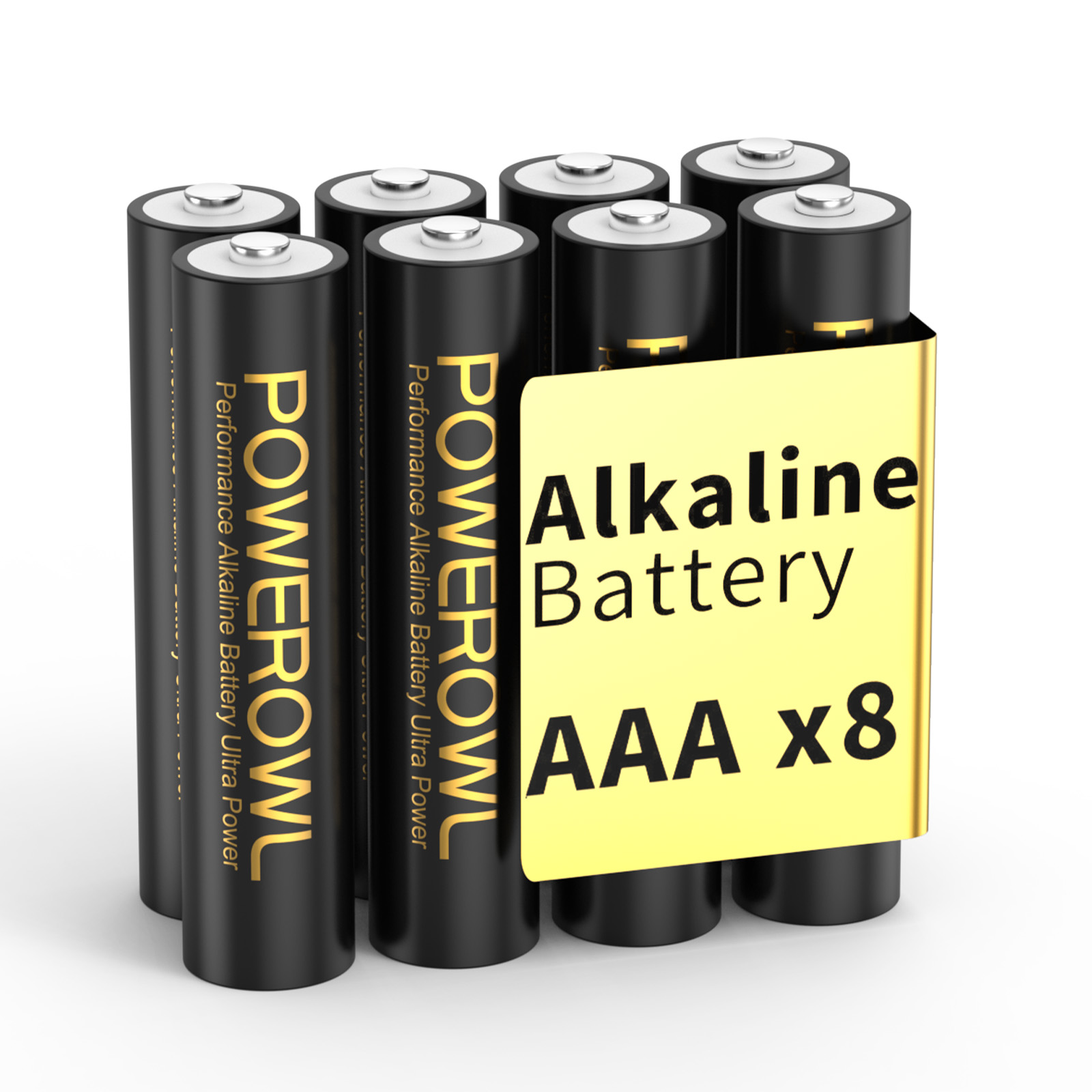 POWEROWL AAA Batteries Alkaline 1.5v 8 pack, Triple A Battery, 10 Year Shelf Life